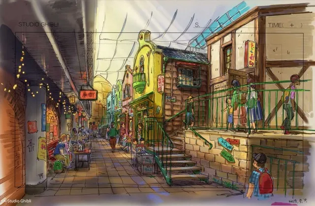 吉卜力主题公园《千与千寻》美食街概念图公开，预计2022年秋开业