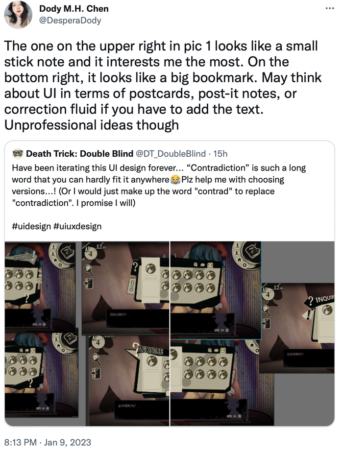 探询与矛盾的距离:《双盲把戏》demo版试玩测评 探询与矛盾的距离:《双盲把戏》demo版试玩测评