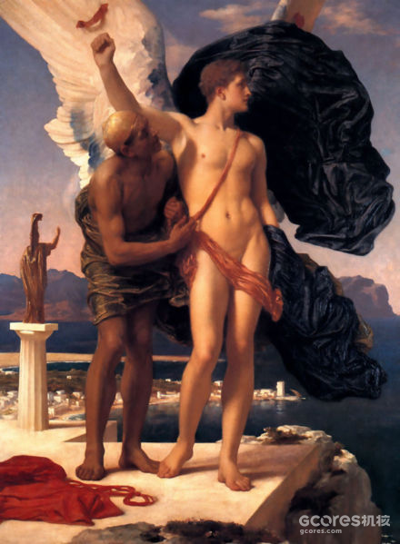 Frederic Leighton： 《伊卡洛斯和代达罗斯》  （油画，约1869年）