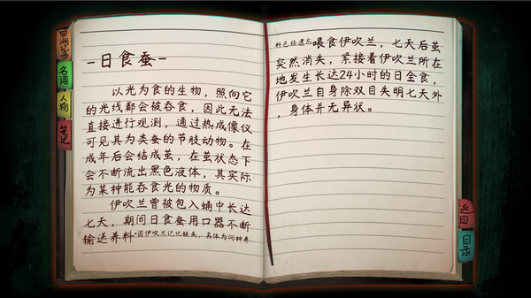遊戲的筆記裡也記載了許多超自然現象，有興趣可以讀讀