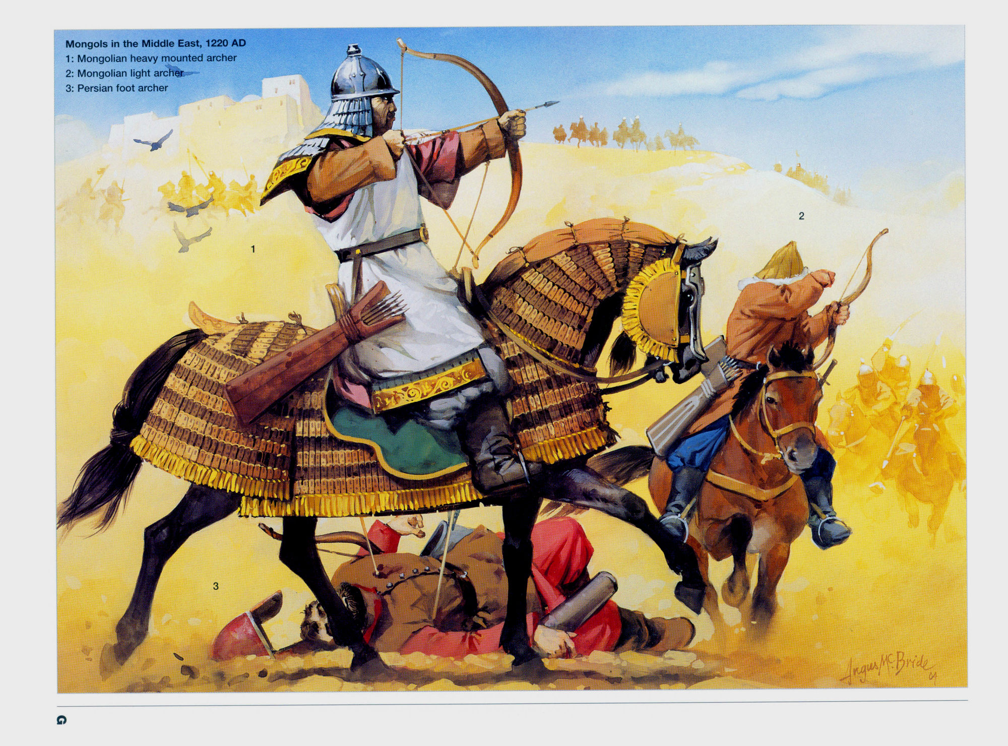 入侵波斯的蒙古甲胄弓箭手和轻装马弓手