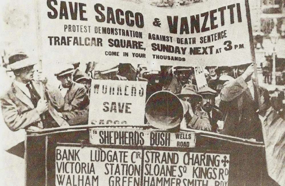 1921年，对萨科范泽蒂的街头声援