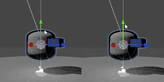 懸浮膠囊體。右側通過改變彈簧參數影響動畫表現。