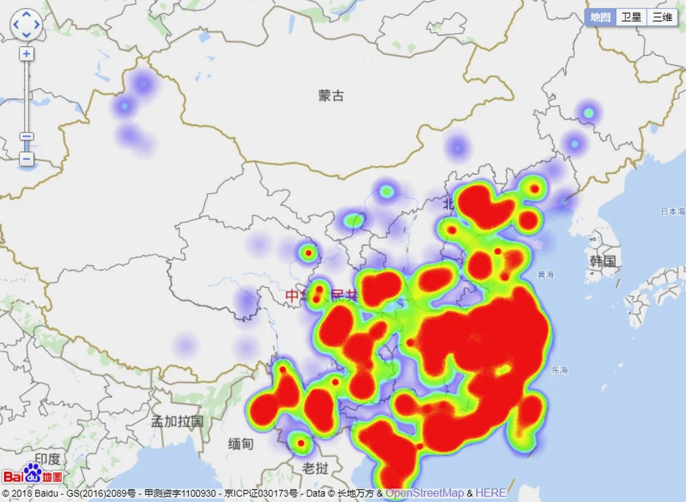 小白鹭分布图