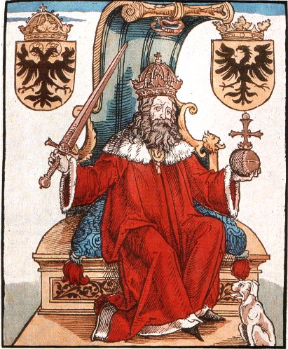 原绘自16世纪40年代的西吉斯蒙德像现代着色版。西吉斯蒙德其人正是《天国：拯救》中下令烧了亨利村子那位