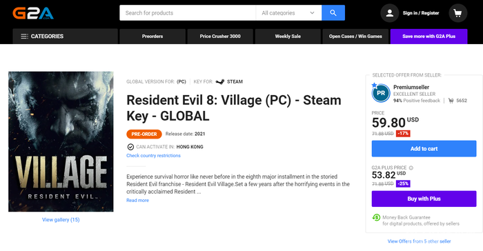 Steam后国区时代,如何买到便宜靠谱的新游戏:以《生化危机8》为例 太长不看版:
正文:
一、杉果游戏
二、GreenManGaming
三、Humble Bundle
四、Gamebillet
五、Fanatical
六、DLGAMER
结语