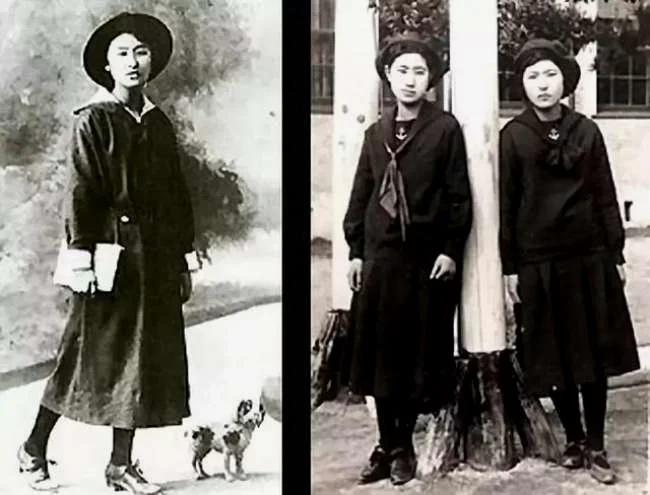 大正时期穿水手服的女学生