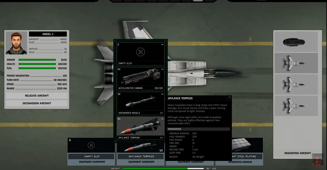 游戏内测版本的X-25改装界面 