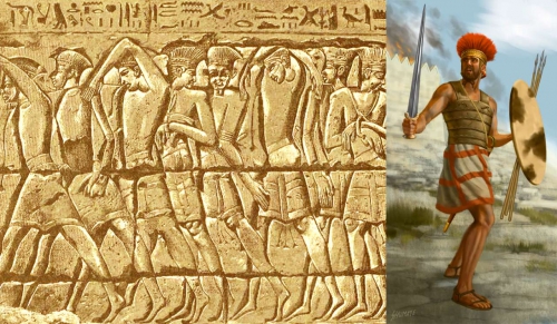 埃及浮雕中佣兵舍尔登人的形象