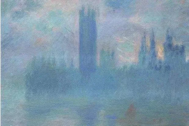 莫奈在伦敦时画了几幅雾中的国会大厦，在浓雾中，世界看上去确实是这个样子的