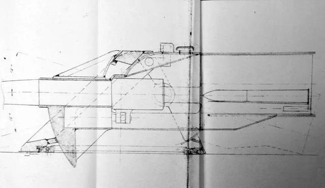埃米爾的炮塔設計圖，炮塔只有炮盾和後半部分的自動裝彈機會活動，其他部分是固定的，這樣的防護效果要高於AMX50