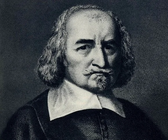 托马斯·霍布斯(Thomas Hobbes，1588年4月5日-1679年12月4日)英国政治家、哲学家。生于英国威尔特省一牧师家庭。早年就学于牛津大学，后做过贵族家庭教师，游历欧洲大陆。他创立了机械唯物主义的完整体系，指出宇宙是所有机械地运动着的广延物体的总和。