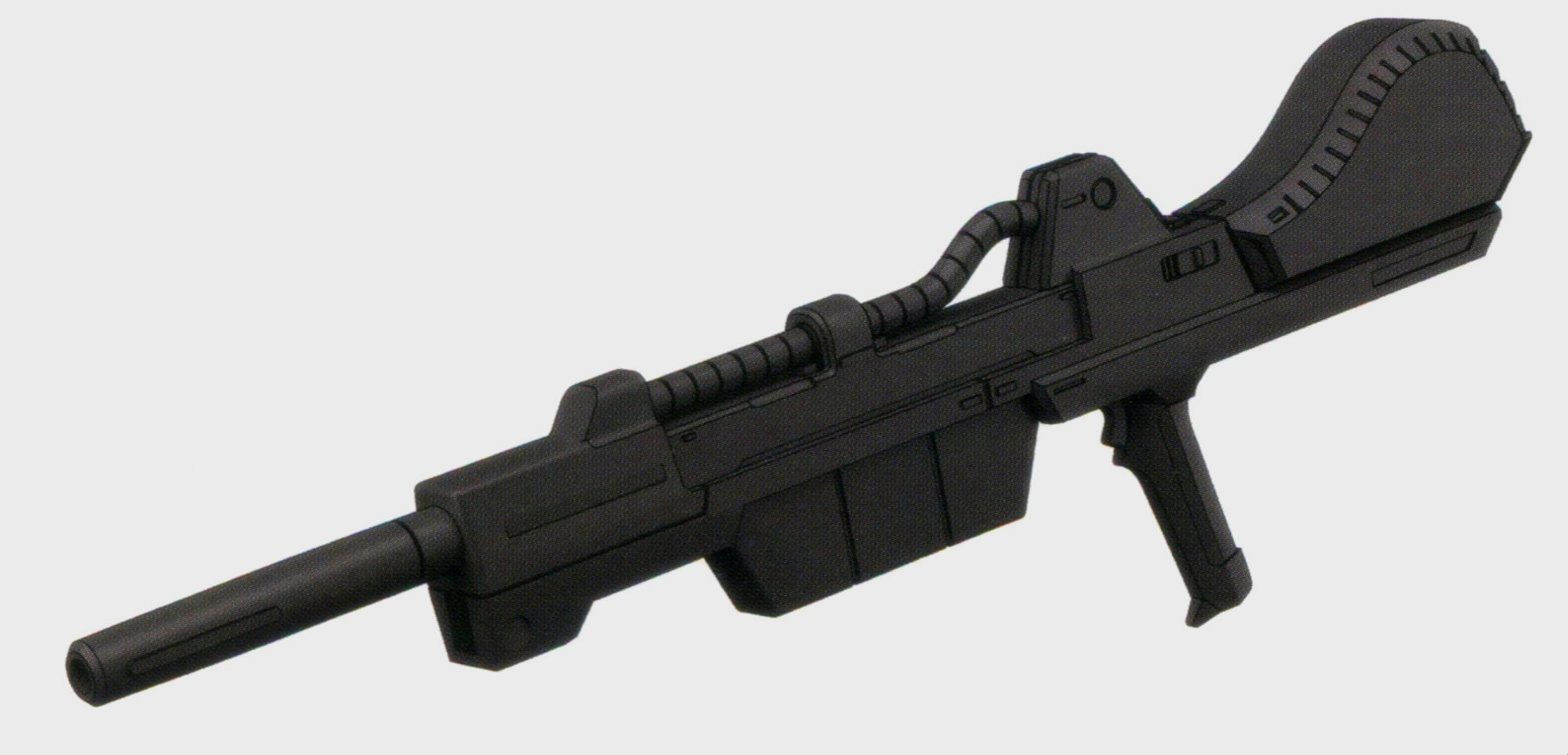XBR-M-79S型光束步枪。其主要特征便是蜗形的E-Cap结构。一年战争时期只生产了数把。可确认的使用记录就是由RGM-79SP Lydo Wolf机所使用。XBR-M-79S在战后的发展型便是BR-M-87型光束步枪。