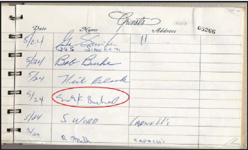 雖然布什內爾一直否認他參加過這場展會，展會的簽到名單上，他的大名依然擺在那裡