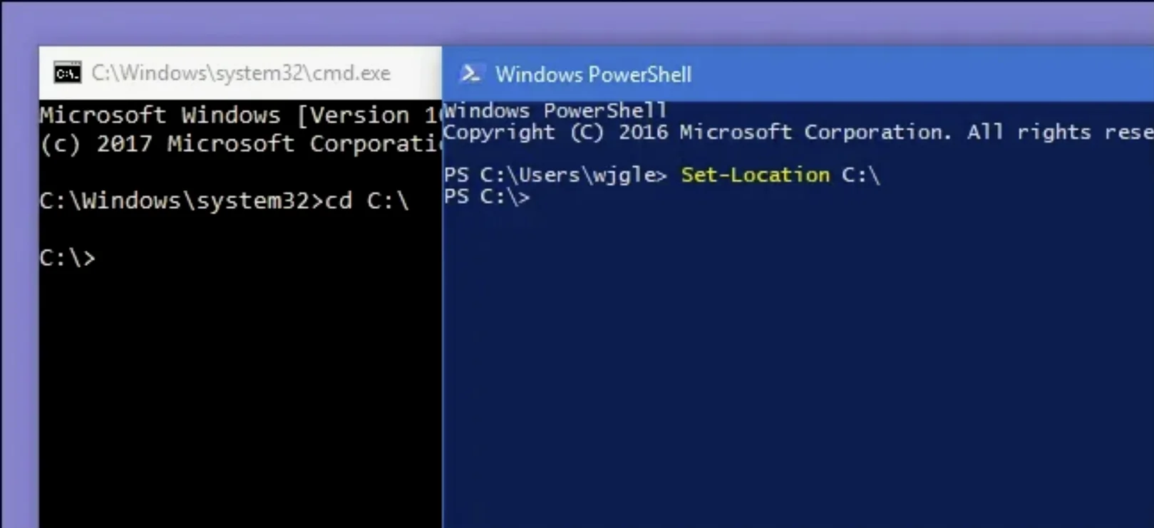 cmd 和 powershell 的复制文件命令都不一样