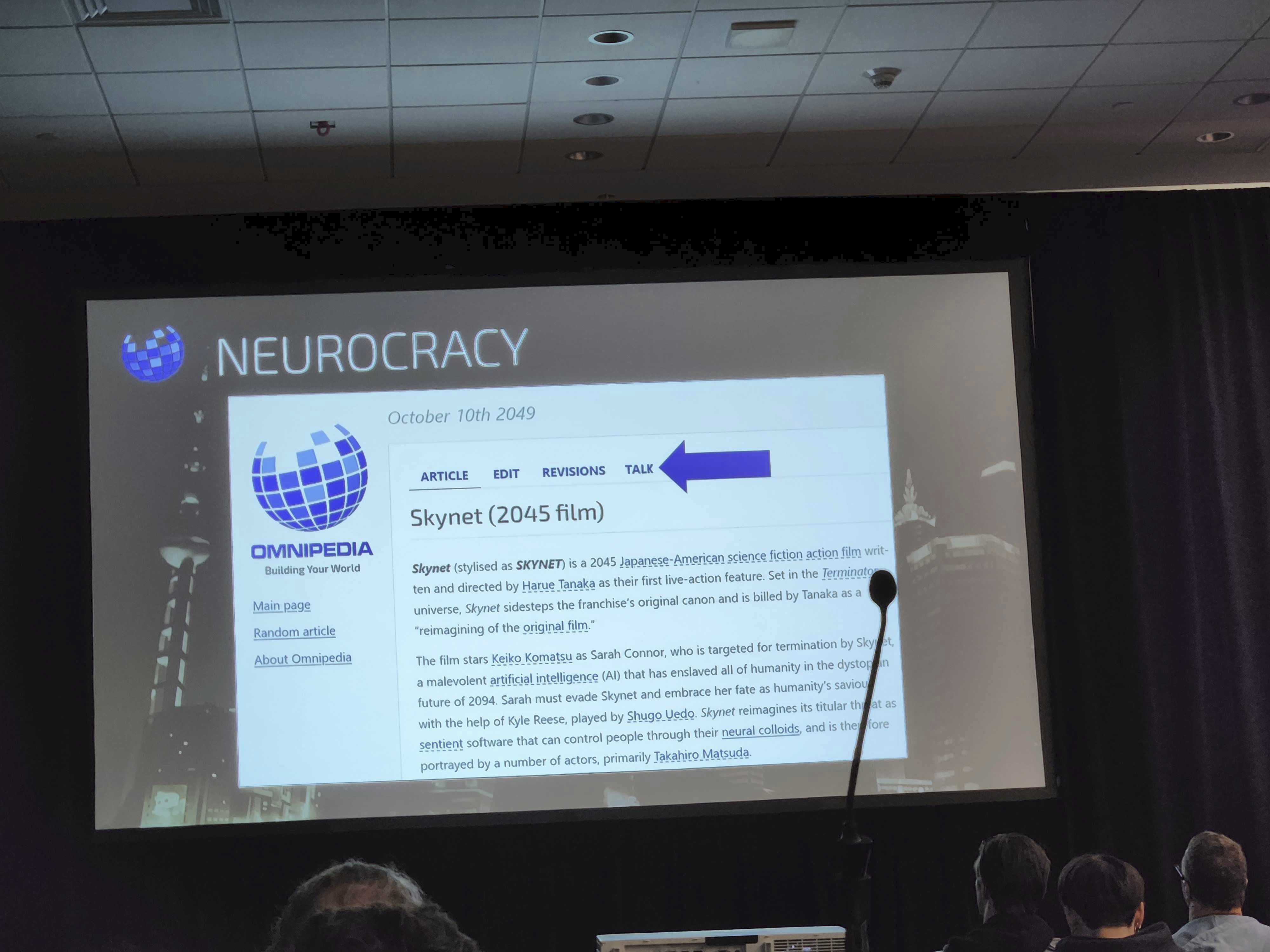 Neurocracy: 将一个虚构世界通过维基百科呈现给玩家的侦探游戏*