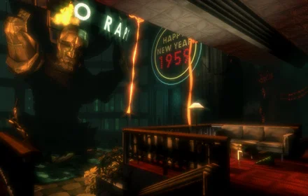 克什米尔餐厅内部的早期版本
（原始网址：http://www.bioshockgame.com/site/us/enter.html
现存于：http://www.gamersky.com/handbook/200709/75930.shtml）