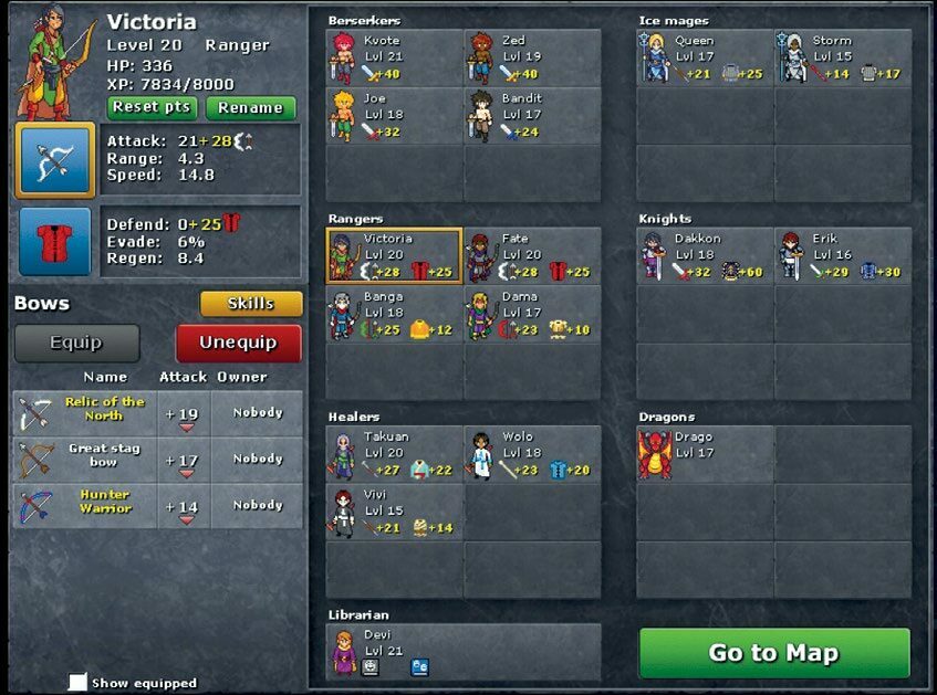 除了技能树以外，游戏中还有大量用以武装角色的道具，包括独特的武器和盔甲。