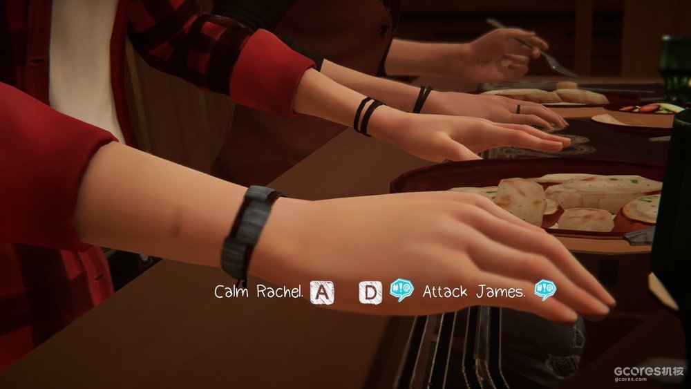 比如这里,无论你选哪个,Rachel都会情绪失控然后跳反