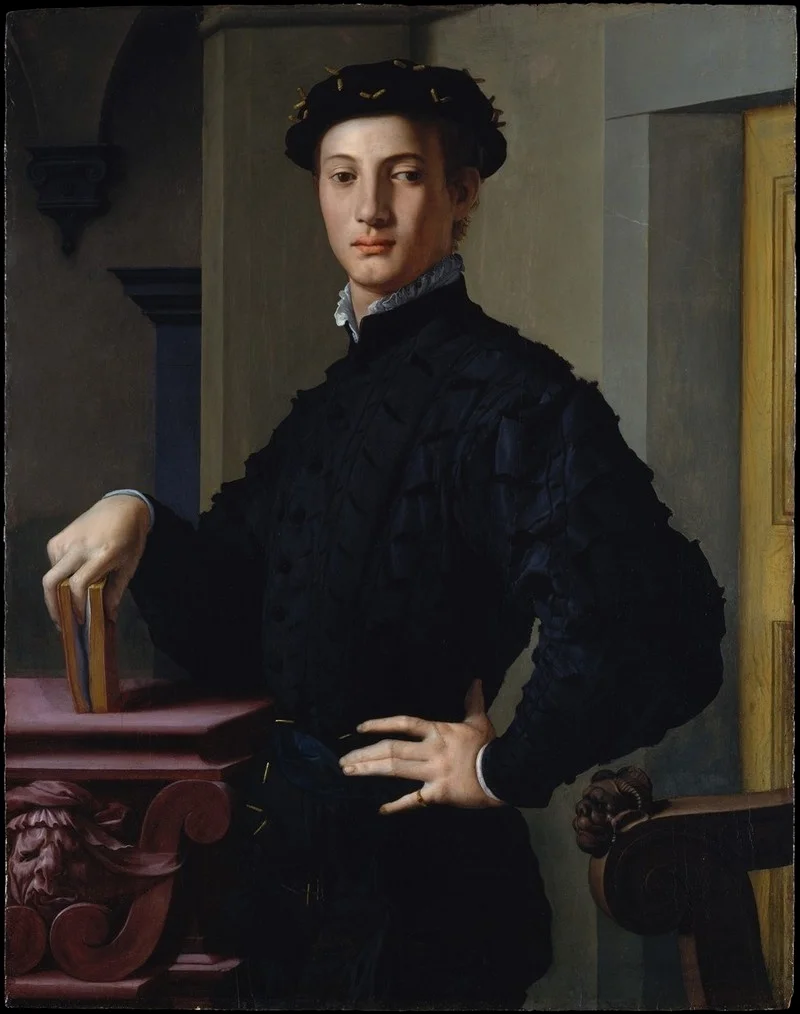 Portrait of a Young Man by Bronzino, 1530s 注意其衣领的小褶
