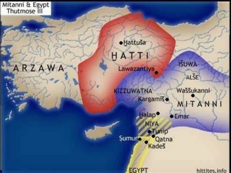 圖特莫斯三世時期，埃及與米坦尼交界圖
