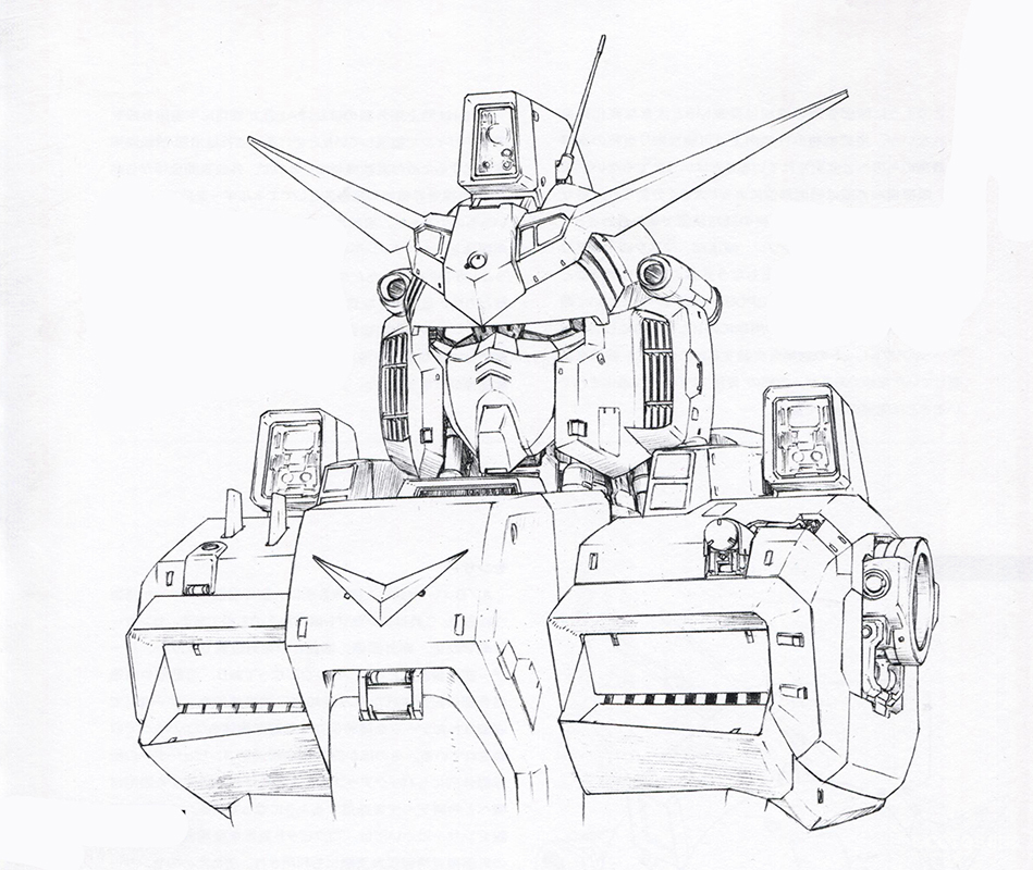 RX-78GP01的头部外形设计是典型的Gundam系风格。除了Gundam系机体标志性的V字形天线外，同时也采用了双眼式传感器与头顶主传感器的传感器组合。相比传统设计，最大的外观变化是额头两侧的额外散热窗口。