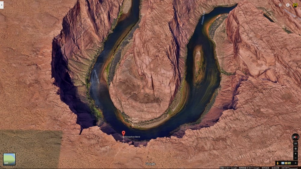 Google Earth中的马蹄湾
