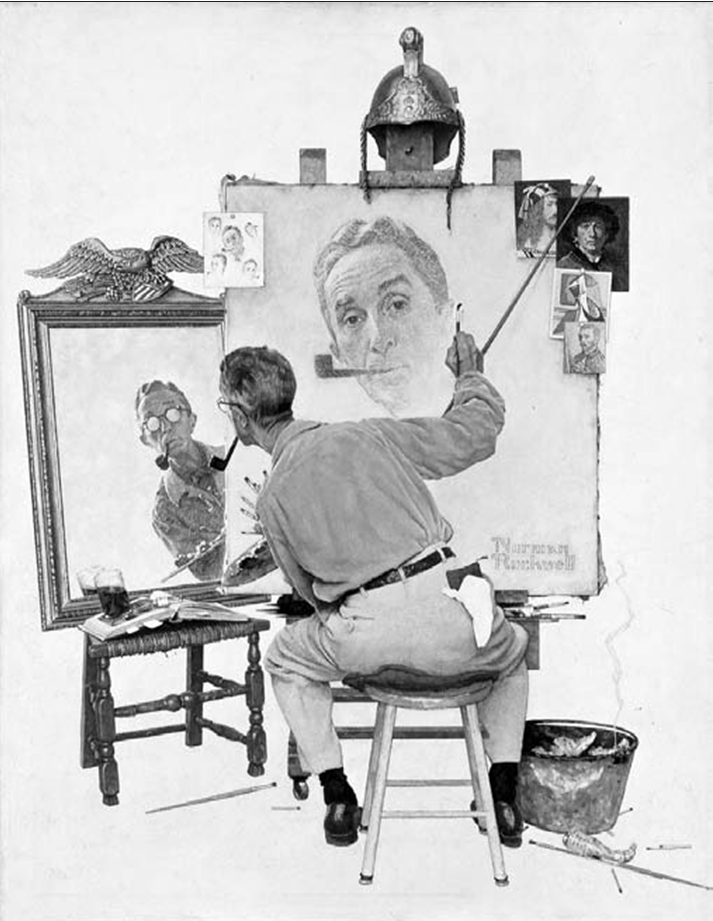Fig. 3. Norman Rockwell, “Triple Self-Portrait,” The Saturday Evening Post, February 13, 1960 (cover).