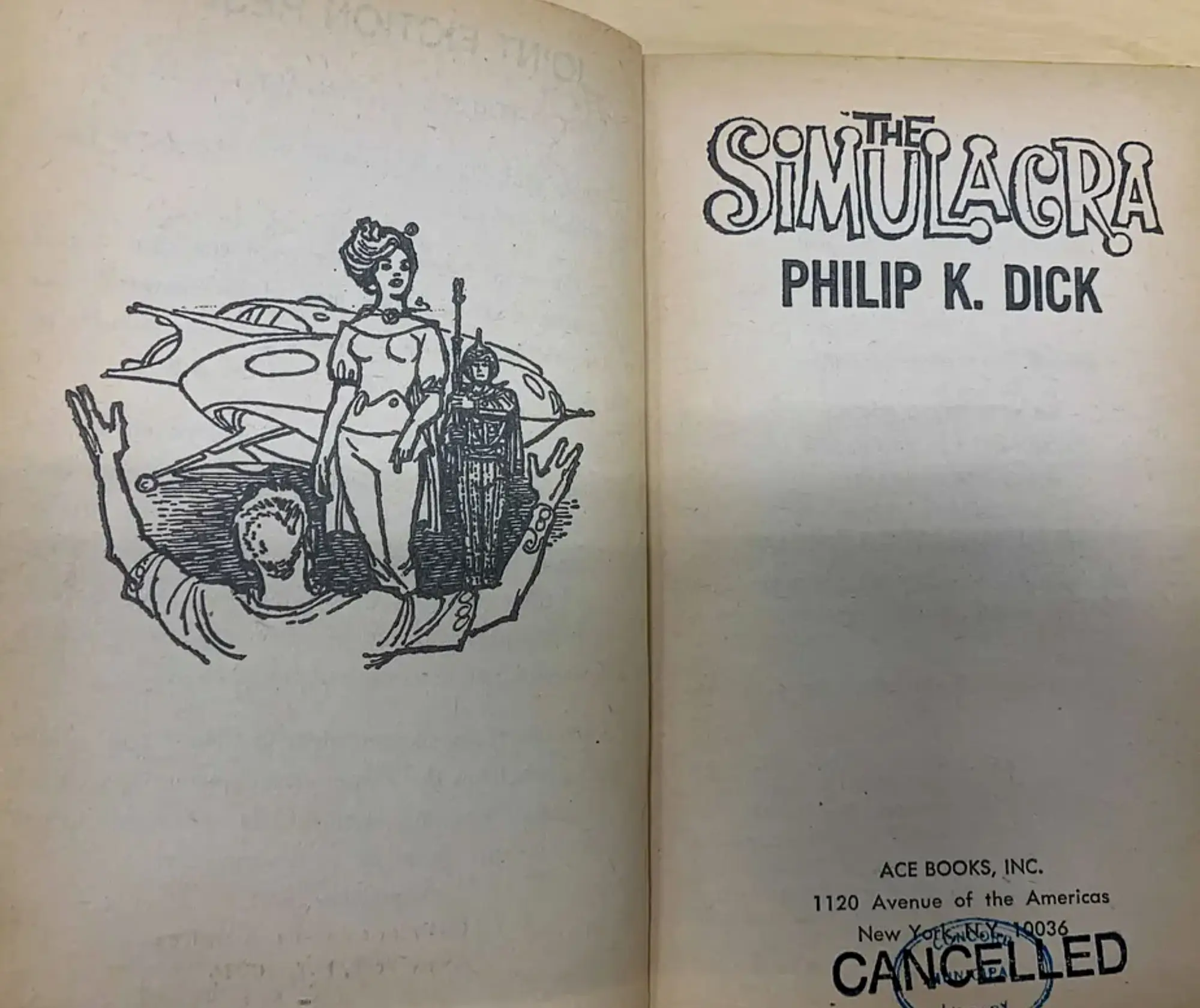 扉页的插画，有1950年代科幻杂志的风格