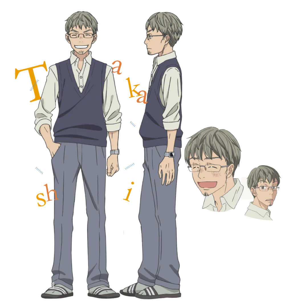 CV:樱井孝宏​​​​​​​  林田高志,零就读高中的老师,经常无意识地能点醒零,虽然平常有些脱线,但却是一个负责的好老师.