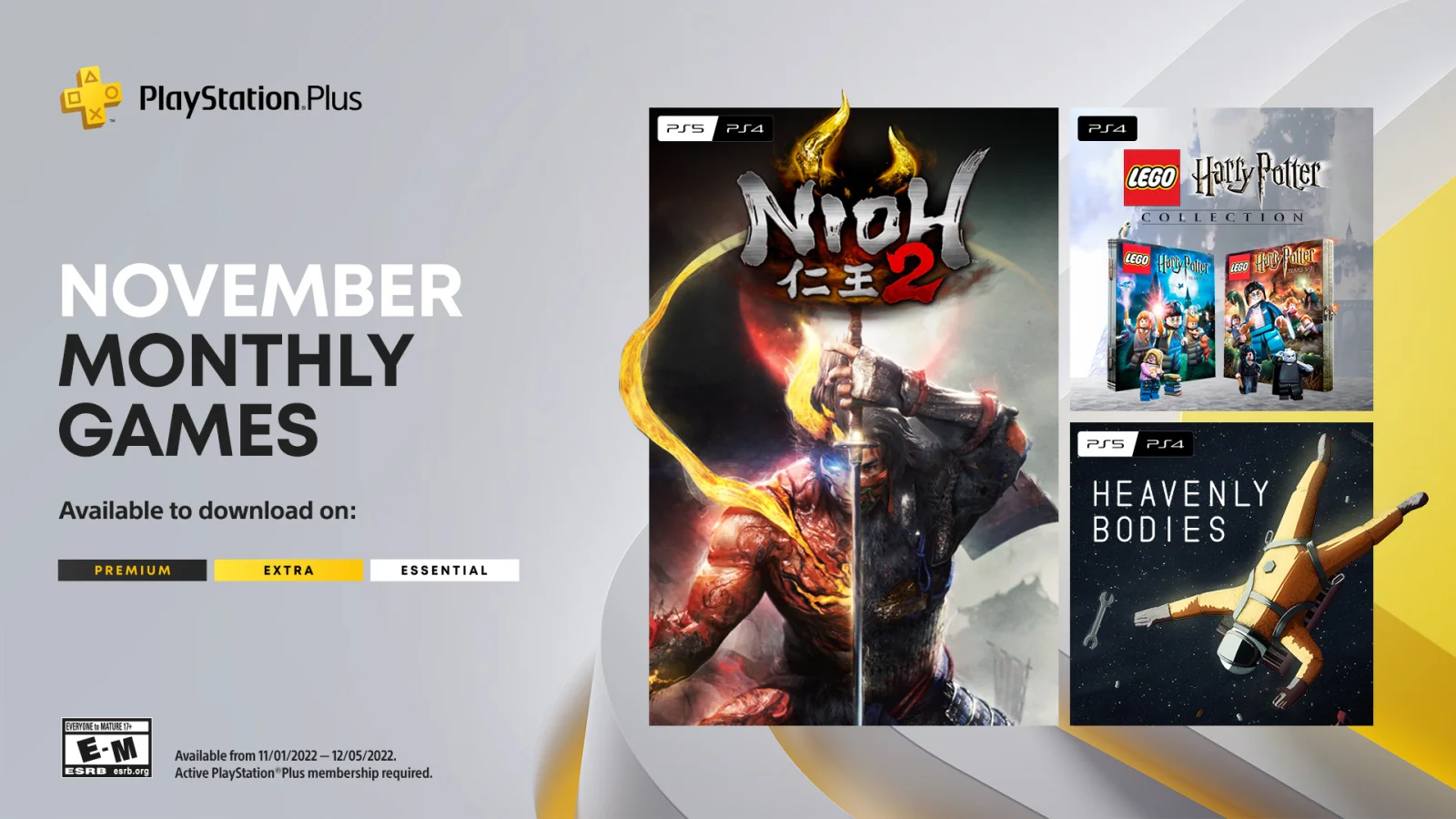 含《仁王2》：索尼公布十一月PlayStation Plus会免游戏