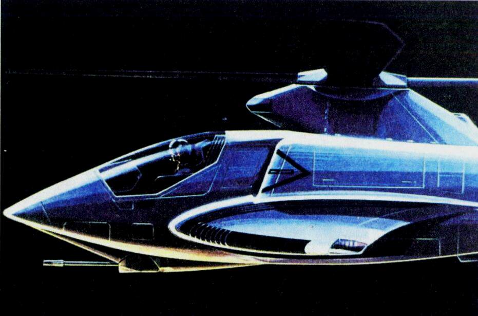 超级队发布的LHX想象图很明确的表现了座舱后方狭长的发动机进气口和主旋翼轴前的舱顶瞄准具。