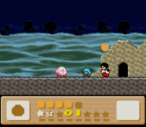关卡3-4：どんべ和ひかり，来自1987年任天堂磁碟机游戏《新・鬼ヶ島》