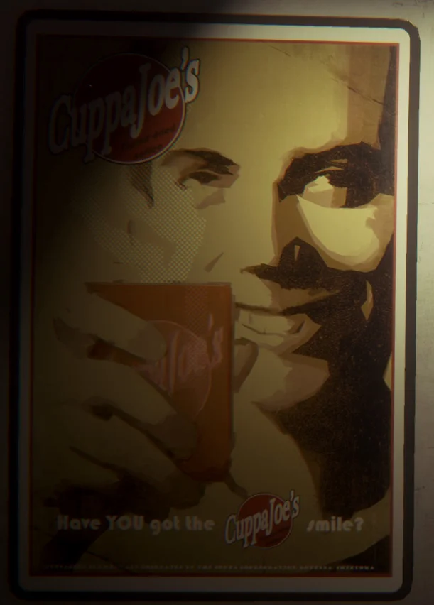 《隔离》中的又一原创品牌，“乔一杯”（CuppaJoe's）冻干咖啡，母公司为苏塔公司（Souta Corporation）。“a cuppa joe”在美式俚语中恰好指“一杯咖啡”