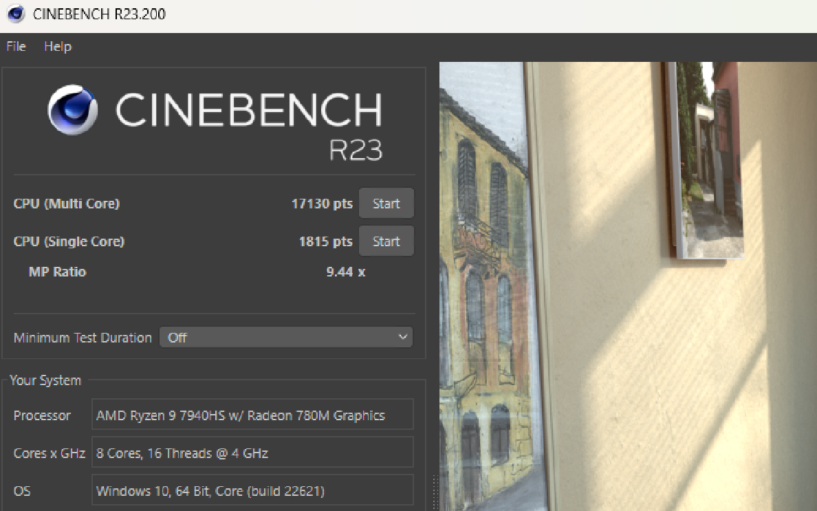 ▲Cinebench R23测试中,锐龙9 7940HS持续满载输出的表现很出色