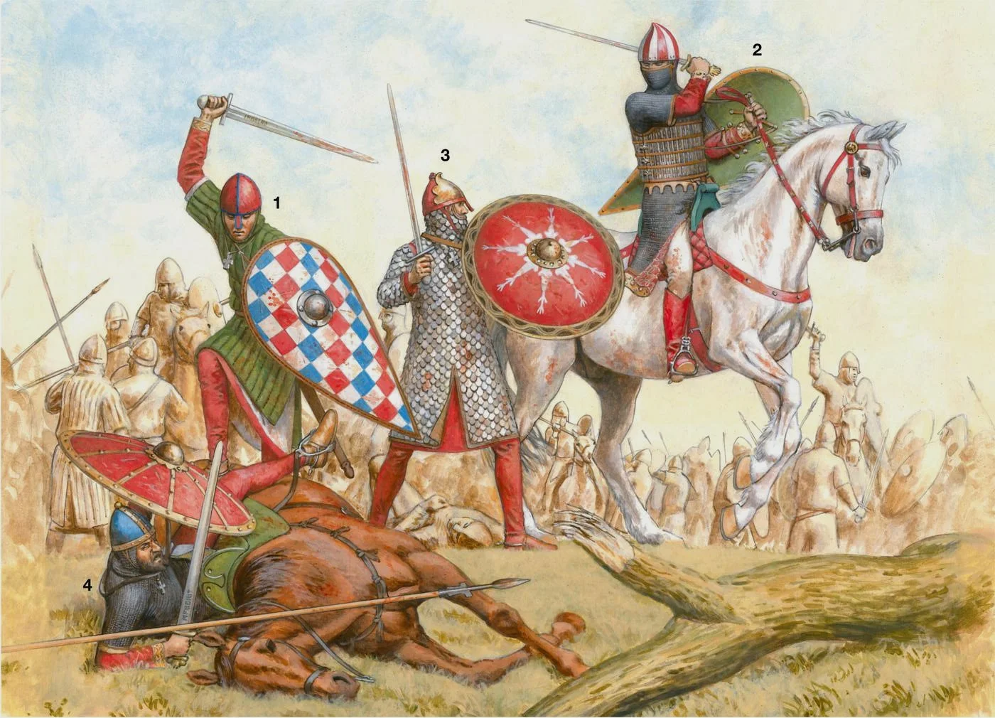 意大利的诺曼骑士们，最右的骑士就是吉斯卡尔