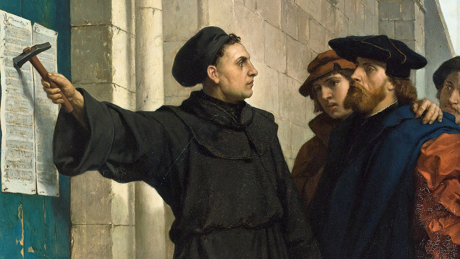 【局部】由 Ferdinand Pauwels 绘制的 Martin Luther Posting His 95 Theses