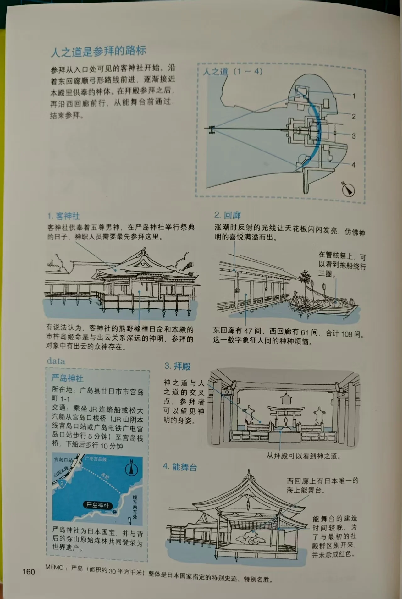 严岛神社的设计在宗教层面颇具巧思，但是从内部无法直观理解。必须结合讲解才能略窥一二。