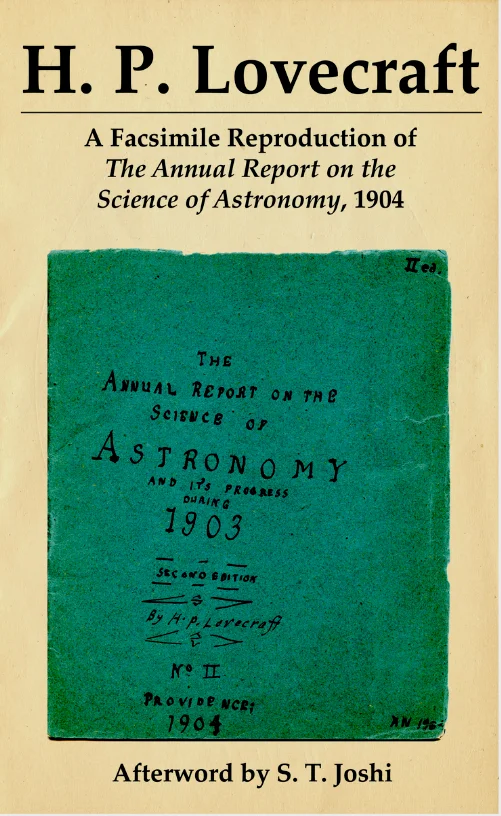 Necronomicon出版社出版的“HPL天文学报告”，包含了一些HPL青少年时代的科学笔记