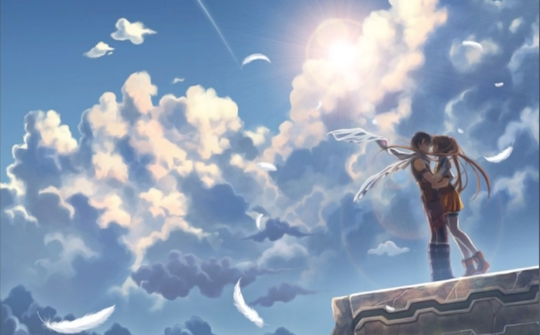 空之轨迹最后结尾马上就要毁天灭地的时候,在塔顶约书亚抱着艾斯蒂尔这画面绝对是我个人acg里的十大名场面之一