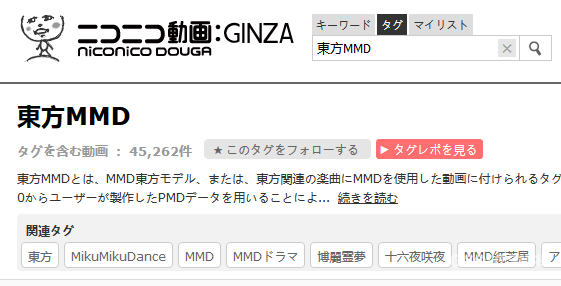 niconico的東方MMD标签下已经有了超过4万份作品