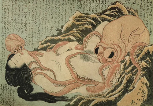葛饰北斋《蛸と海女》，春宫画也是浮世绘的起源之一