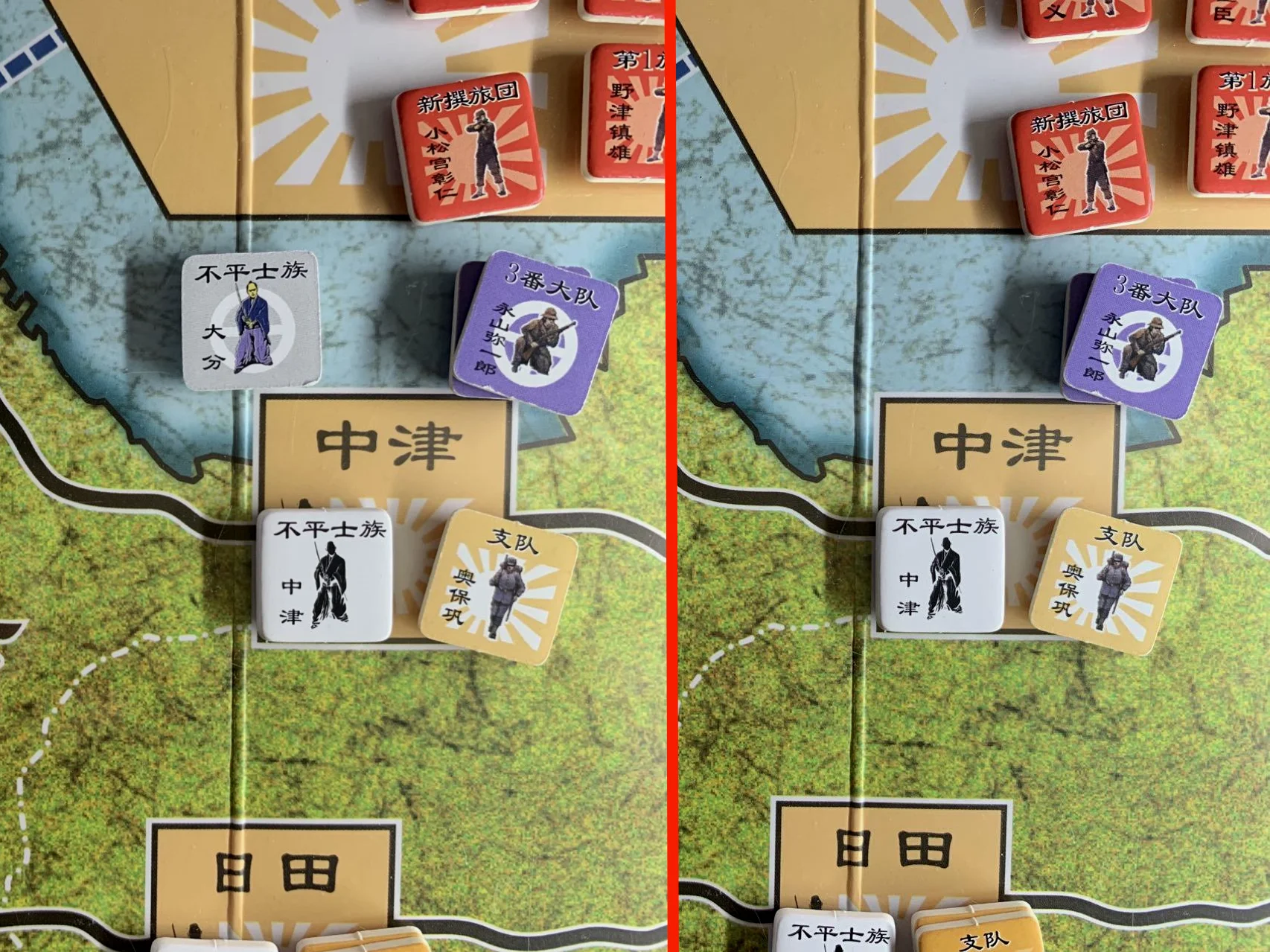 守方开火前（左）与开火后（右）对比