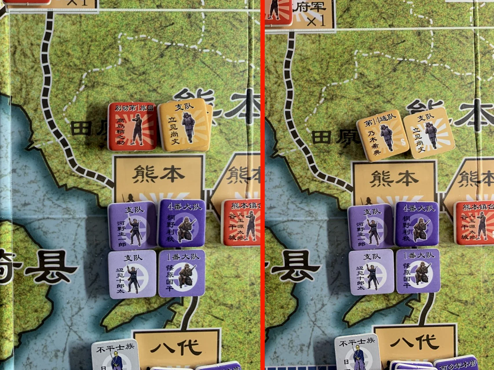 守方开火前（左）与开火后（右）对比