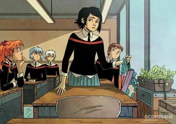 前作中的日漫少女蜘蛛侠——潘妮·帕克，漫画中她的同学是真嗣、绫波丽、明日香，老师长了一副庵野秀明的脸