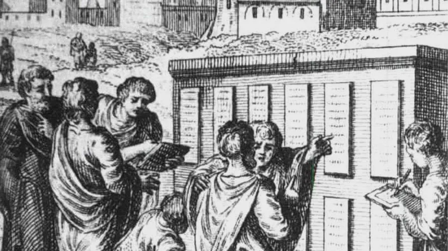 罗马十二铜板法，罗马法律曾经是口述法，但因为可以阐述的漏洞非常多，而且又把持在王政手中，在大众的不断争取中才最终形成文字法。以至于到帝国时代成为现代法律基石。