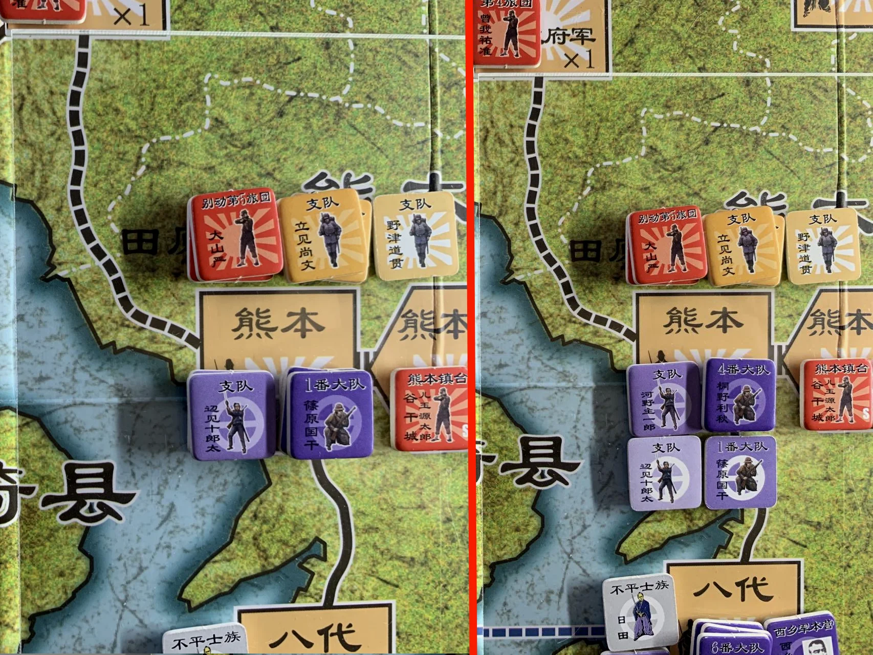 攻方开火前（左）与开火后（右）对比