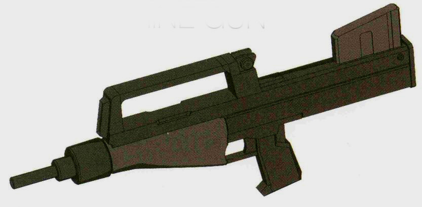 GMG.M79-90MM机枪被作为RGM-79的标准武器采用。为了减少故障率。原本30发式弹舱被20发弹舱替代。该型武器在陆战战场基本替代了BR-M-79C-1成为标配武装。并且逐步取代了RGM-79[G]等陆战专用型号所用的YF-MG100机枪