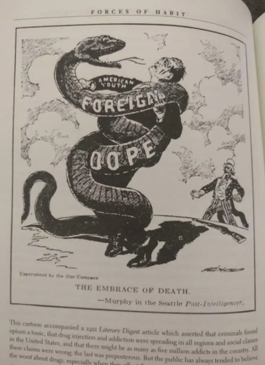 死亡的缠绕。原载于1922年的《文摘》，是一篇文章的插图