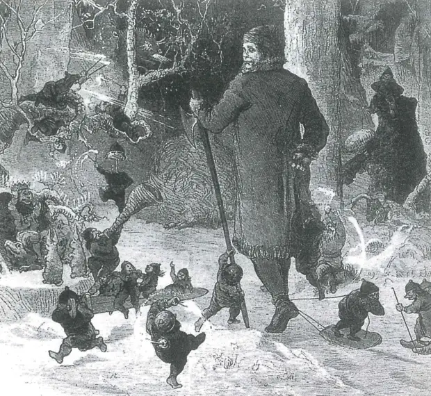 August Malmström. Årsgång. 1875.  畫家創作的年行場景